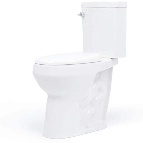 20 inch Extra Tall Toilet. Convenient Height bowl taller than ADA Comfort Height. Dual flush, Metal handle, Slow-close seat