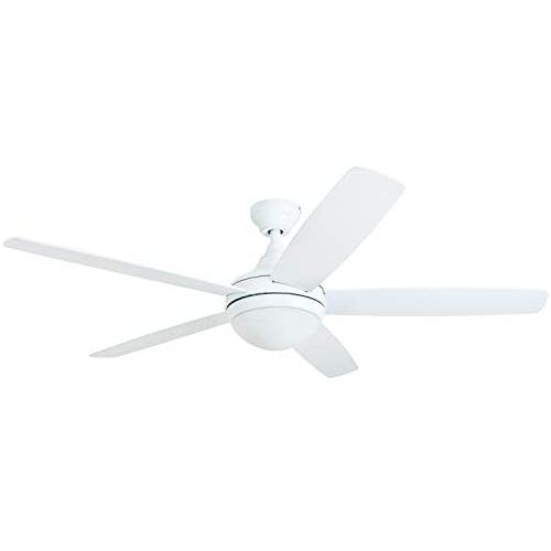 Prominence Home 80094-01 Ashby Ceiling Fan with Remote Control and Dimmable Integrated LED Light Frosted Fixture, 52'' Contemporary Indoor, 5 Blades White/Grey Oak, Farmhouse White Prominence Home 80094-01 Ashby Ceiling Fan with Remote Control and Dimmable Integrated LED Light Frosted Fixture, 52'' Contemporary Indoor, 5 Blades White/Grey Oak, Farmhouse White