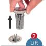 Drain Strain Deluxe Sink Hair Catcher – Clog Prevention Pop-Up Stopper with Hair Catcher Basket, Chrome Metal Cap, Fits Most 1.25'' - 1.5'' Bathroom Sink