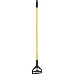 Alpine Industries Commercial Quick-Change Iron Mop Handle - Professional Mopping Tube w/Metal Gripper for Rags - Heavy Duty Stick & Mop Head Replacement Holder (Iron)
