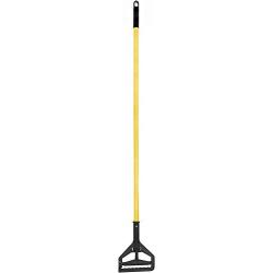 Alpine Industries Commercial Quick-Change Iron Mop Handle - Professional Mopping Tube w/Metal Gripper for Rags - Heavy Duty Stick & Mop Head Replacement Holder (Iron)