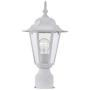Gruenlich Outdoor Post Lighting Fixture with One E26 Medium Base Max 60W, Metal Housing Plus Glass, Bulb Not Included (White Finish)
