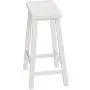 Amazon Basics Classic Solid Wood Saddle-Seat Kitchen Counter Stool with Foot Plate 24 Inch, White, Set of 2