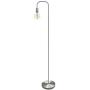Oneach Industrial LED Floor Lamp for Living Room Bedroom Reading Office Metal Minimalist Standing Lamp Silver