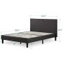 ZINUS Shalini Upholstered Platform Bed Frame / Mattress Foundation / Wood Slat Support / No Box Spring Needed / Easy Assembly, Dark Grey, Queen