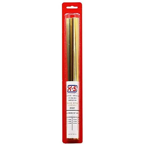 K & S Precision Metals 3407 Brass Strip.016 / .025 / .032 / .064 Thick Contains: 1/4, 1/2, 3/4 Wide, 12 Pieces per Pack, Made in The USA K & S Precision Metals 3407 Brass Strip.016 / .025 / .032 / .064 Thick Contains: 1/4, 1/2, 3/4 Wide, 12 Pieces per Pack, Made in The USA