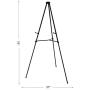 Lightweight Aluminum Telescoping Display Easel, 70 Inches, Black