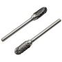 YXGOOD 10 Pieces Tungsten Carbide Double Cut Rotary Burr Set with 3 mm (1/8 Inch) Shank and 6 mm (1/4 Inch) Head Size