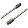 YXGOOD 10 Pieces Tungsten Carbide Double Cut Rotary Burr Set with 3 mm (1/8 Inch) Shank and 6 mm (1/4 Inch) Head Size
