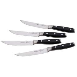 Messermeister Avanta 4 Piece Fine-Edge Steak Knife Set - Black Handle