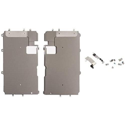 OEM Main Metal Back Shield Plate Cover Part + Metal Cover for Home Button Flex + Metal Cover for Ear Speaker + Screw Set for iPhone 7 Plus 5.5'' Model A1661, A1784, A1785 (All Carriers)