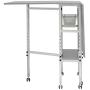 Studio Designs Sew Ready Mobile Height Adjustable Hobby and Craft Cutting Table with Drawers in Silver/White (13374)