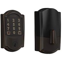 Schlage Encode Smart WiFi Deadbolt with Camelot Trim In Aged Bronze