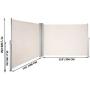 LOVSHARE Retractable Side Awning 236'' x 71'',Double Retractable Patio Screen Waterproof, Retractable Room Divider Creamy-White for Privacy, Garden, Outdoor, Patio and Terrace