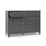 Storkcraft Moss 6 Drawer Universal Double Dresser (Gray) - Bedroom Furniture Storage, Modern Farmhouse Style, Sturdy and Durable Wood Construction, 6 Deep Spacious Drawers, Steel Hardware