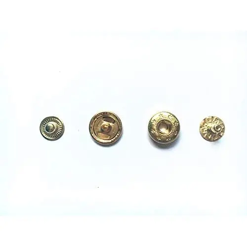 Metal Snap Fasteners Leather Snaps Button Press Studs Fastener Snap Pack of 10 Sets for DIY Leather Craft Repairing Decoration (15mm, Gold) Metal Snap Fasteners Leather Snaps Button Press Studs Fastener Snap Pack of 10 Sets for DIY Leather Craft Repairing Decoration (15mm, Gold)