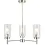 VINLUZ 3 Lights Modern Chandeliers Metal Light Fixtures Ceiling Brushed Nickel Industrial Pendant Lighting for Dinging Room Living Room Kitchen Bedroom Hallway