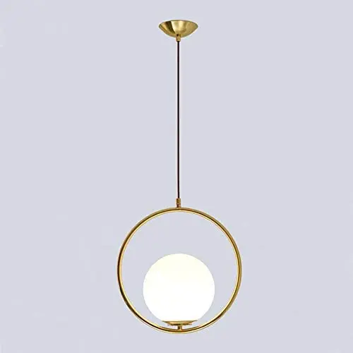 H XD GLOBAL Modern Fashion Spherical Gold Metal & Glass Hanging Light, Pendant Lighting Base on E27 Bulb(Circle 20cm) H XD GLOBAL Modern Fashion Spherical Gold Metal & Glass Hanging Light, Pendant Lighting Base on E27 Bulb(Circle 20cm)