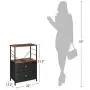 SONGMICS Nightstand, Industrial Bedside Table with 2 Fabric Drawers, Storage Shelves, Vertical Dresser Storage Tower with Wooden Top, Metal Frame, Labels, Rustic Brown and Black ULVT03H