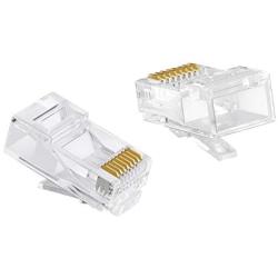 Cat6 RJ45 Ends, CableCreation 100-PACK Cat6 Connector, Cat6 / Cat5e RJ45 Connector, Ethernet Cable Crimp Connectors UTP Network Plug for Solid Wire and Standard Cable, Transparent