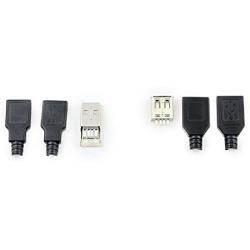 XLX 20Set Premium USB Connector with Shell Type-A Male(10SET) and Type-A A 2.0 Female 4 Pin Plug Connector Jack Socket DIY(10SET)