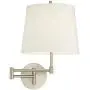 Oray Modern Swing Arm Wall Lamps Set of 2 Brushed Nickel Plug-in Light Fixture Off White Drum Shade for Bedroom Bedside Living Room Reading - 360 Lighting Oray Modern Swing Arm Wall Lamps Set of 2 Brushed Nickel Plug-in Light Fixture Off White Drum Shade for Bedroom Bedside Living Room Reading - 360 Lighting