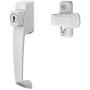 Ideal Security BK312W VP Push Button Storm Door Handle Set with Key lock All Metal Build, Premium Inside Latch, White.