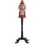 Gumball Machine - 15 Inch Candy Dispenser with Stand for 0.62 Inch Bubble Gum Ball - Heavy Duty Red Metal with Large Glass Ball- Easy Twist-Off Refill - Free or Coin Operated - by The Candery