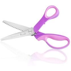 Sewing Pinking Shears for Fabric Paper Professional Craft Scissors with Sharp Stainless Steel Blades, P.LOTOR Lightweight Serrated Scissors with Comfortable Handle 9.3 Inch