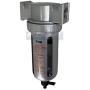 MID FLOW PARTICULATE FILTER/WATER TRAP FOR AIR COMPRESSOR COMPRESSED AIR LINES, 5u WITH POLY BOWL AND METAL BOWL GUARD (1/4'' NPT)