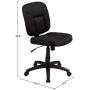 Amazon Basics Upholstered, Low-Back, Adjustable, Swivel Office Desk Chair, Black