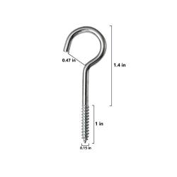 Ceiling Hooks Cup Hook Fine Metal Screw in Hanger for Indoor and Outdoor Use 20 Pieces 2.4 Inches