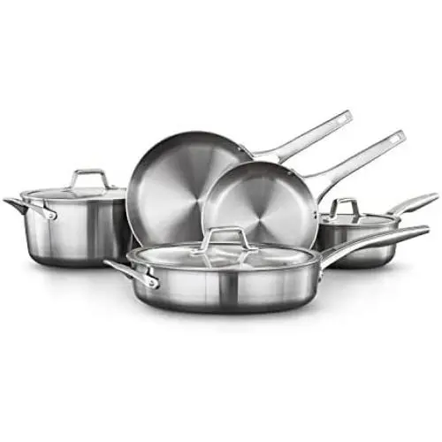 Calphalon Premier Stainless Steel Pots and Pans, 8-Piece Cookware Set Calphalon Premier Stainless Steel Pots and Pans, 8-Piece Cookware Set
