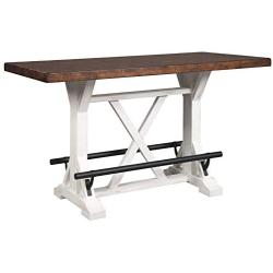 Signature Design by Ashley Valebeck Counter Height Dining Room Table, White/Brown