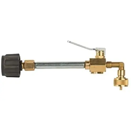 Flame King YSNEZF2.0 Propane Fitting Adapter Valve for 1LB Refillable Tank Cylinders, Brass/Metal