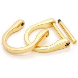 CRAFTMEMORE D-Rings Screw In Shackle Horseshoe U Shape D Ring DIY Leather Craft Key Holder Purse Accessories for 1 Inch Strap Pack of 4 (Gold)