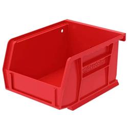 Akro-Mils 30210 AkroBins Plastic Storage Bin Hanging Stacking Containers, (5-Inch x 4-Inch x 3-Inch), Red, (24-Pack)