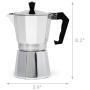 Primula Aluminum Espresso Maker - Aluminum - For Bold, Full Body Espresso - Easy to Use - Makes 6 Cups (PES-3306)