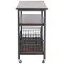 Baxton Studio Lancashire Wood and Metal Kitchen Cart, Brown Baxton Studio Lancashire Wood and Metal Kitchen Cart, Brown
