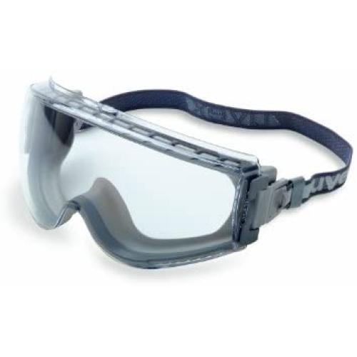 Uvex Stealth Safety Goggles with Clear Uvextreme Anti-Fog Lens, Gray Body & Fabric Headband (S3960CI)