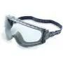 Uvex Stealth Safety Goggles with Clear Uvextreme Anti-Fog Lens, Gray Body & Fabric Headband (S3960CI)