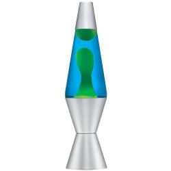 Lava Lite 2124 Lava the Original 14.5-Inch Silver Base Lamp with Yellow Wax in Blue Liquid