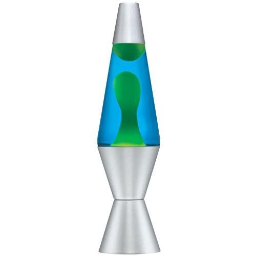 Lava Lite 2124 Lava the Original 14.5-Inch Silver Base Lamp with Yellow Wax in Blue Liquid