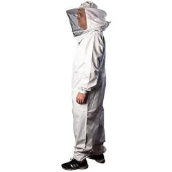 Forest Beekeeping Supply - Premium Cotton Beekeeping Suit With Round Veil | Suitable For Beginner and Commercial Beekeepers | Includes Metal Brass Zippers | Thumb Straps | Hive Tool Pockets - Medium