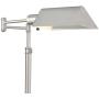 Jenson Modern Pharmacy Floor Lamp Adjustable Swing Arm Brushed Nickel Metal for Living Room Reading Bedroom Office - Regency Hill