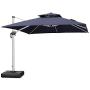 PURPLE LEAF 10ft Patio Umbrella Outdoor Square Umbrella Large Cantilever Umbrella Windproof Offset Umbrella Heavy Duty Sun Umbrella for Garden Deck Pool Patio, Navy Blue