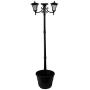 Sun-Ray 312014 Vittoria 2-Head Solar LED Lamp Post & Planter, Batteries Included, 7, Black