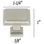 Kingsman Roma Series 1-1/4 in. (32mm) Square Soild Zinc Alloy Cabinet Knob (10, Brushed Nickel)