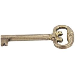 Skeleton Key, Antique Finish Classic Brass Metal, Mortise Locks Rim Architectural Barrel Lock Key, Vintage Cabinet Dresser Draw Grandfather Clock (Shank Length 1 3/4 Inch, Bit 1/4 X 1/4 Inch) S5591