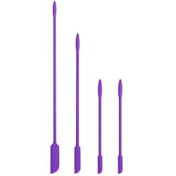 EVEREST GOOSE Mini Silicone Spatula-Makeup Spatula-4 Pack Small Silicone Spatula-Thin Spatula Set for Skinny Openings Tiny Scraper for Jar,Kitchen Bottles,Cosmetic(Purple)